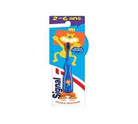 Signal - Cepillo de dientes para niños de 2 a 6 años, puntas redondeadas y doble ventosa para un cepillo de dientes juguetón, colores aleatorios, extra flexible
