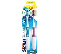 Signal Expert Vertical - Cepillo de dientes manual dureza media, 2 unidades, surtido: colores aleatorios