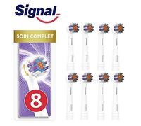 Signal Integral 8 Cabezales eléctricos de cuidado completo, Compatible con Oral-B (Paquete de 4 x 2 unidades)