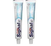 Signal Pasta de Dientes que ayuda a remineralizar el esmalte Bicarbonato Blanqueador con flúor y bicarbonato sódico 100 ml (Paquete de 2)