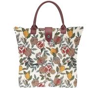 Signare Bolsa de compras plegable reutilizable con diseño artístico de William Morris (granada y limón, POMEGRA)