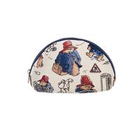 Signare - Bolsa de cosméticos Paddington Bear Tapestry | Tela tejida ecológica | Compartimento principal con cremallera y bolsillo interior | Etiqueta Paddington lista para regalo, azul, talla única