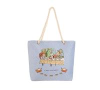 Signare Bolsa de playa con tapiz, asa de cuerda y cierre de cremallera (BEACH) (fiesta de té de Alicia en el país de las maravillas)