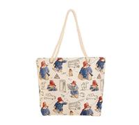 Signare Bolsa de playa con tapiz, asa de cuerda y cierre de cremallera (BEACH) (oso de Paddington)