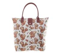 Signare Bolsa plegable de tapiz para mujer con diseño vintage (ardilla y nuez), multicolor, Medium