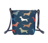Signare Bolso cruzado pequeño de tapiz para mujer con diseños de animales y mascotas, beige, Talla única