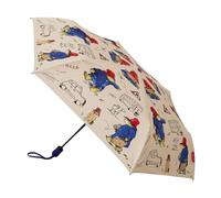 Signare Paddington Bear - Paraguas plegable automático, diseño de tapiz impreso, beige y azul (Paddington Bear, UM-AUTO-PADD)
