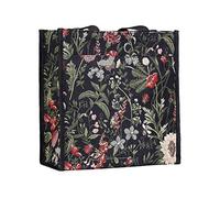Signare Tapiz Bolsas Reutilizables Bolsa Compra Tote Bag con diseño de Flores y Criaturas de jardín (Morning Garden Black)