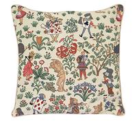 Signare Tapiz Cojines Decorativos para sofacojines Salon con diseño de Flores y Criaturas de jardín (18x18 Pulgadas 45x45cm) (Alicia en el país de Las Maravillas)