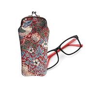 Signare Tapiz estuche de anteojos para mujer con diseño vintage (Strawberry Thief Red)