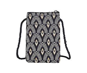 Signare Tapiz Mini bolso cruzado para teléfono, bolso de mujer para teléfono, bolso para teléfono móvil, bolso para teléfono inteligente, bolsa para teléfono inteligente (Art Deco - Luxor)