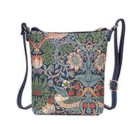 Signare Tapiz mochila bandolera mujer mochila pequeña con diseño de Signare (Strawberry Thief Blue)