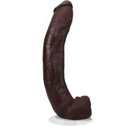 Signature Cocks - Dredd - Polla realista de doble densidad ULTRASKYN de 13.5 pulgadas con ventosa Vac-U-Lock, venas texturizadas y compatibilidad con arnés, chocolate Doc Johnson