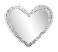 Signature Crystal Gran amor en forma de corazón biselado espejo marco vidrio brillante plata diamante triturado cristal 80x70cm