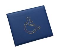 Signature Crystal Soporte de piel sintética para tarjetas de discapacidad y cartera para parabrisas de coche, permiso de aparcamiento con caja fuerte discreta, cubierta protectora de piel para
