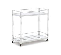 Signature Design by Ashley Chaseton Glam - Carrito de Bar con 2 estantes, Acabado Plateado