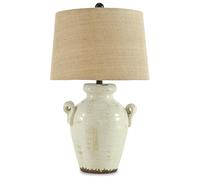 Signature Design by Ashley - Emelda Table Lamp - Vintage Casual - Cream