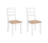 Signature Design by Ashley Gesthaven - Juego de 2 sillas de comedor con marco de madera maciza, color blanco/natural