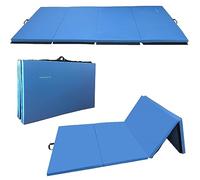 Signature Fitness - Alfombra de gimnasia plegable multiusos (122 x 20 x 5 cm, extra gruesa, alta densidad, antidesgarro, azul
