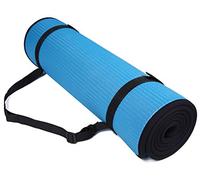 Signature Fitness BalanceFrom GoFit-Esterilla Multiusos de 2/5 Pulgadas Extra Gruesa de Alta Densidad Antideslizante para Ejercicio, Pilates, Yoga con Correa de Transporte, Unisex, Azul, 10 mm Thick