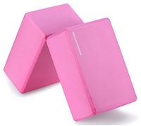 Signature Fitness BalanceFrom - Juego de 2 bloques de yoga de alta densidad, 9 x 6 x 4 pulgadas cada uno, par (rosa)