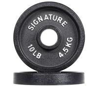 Signature Fitness Deep Dish 2-Inch Olympic Cast Iron Weight Plates wit