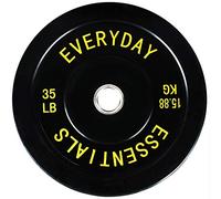 Signature Fitness - Disco de peso olímpico de 2 pulgadas con cubo de acero, 35 libras, individual, color negro