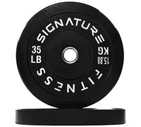 Signature Fitness Discos de peso olímpicos de 2 pulgadas con cubo de acero, 35 libras, par