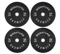 Signature Fitness Discos de peso olímpicos de 2 pulgadas con cubo de acero, juego de 50 libras, 2 x 10 libras, 2 x 15 libras