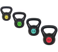 Signature Fitness Juego de pesas rusas de agarre ancho de 3 piezas, incluye 5 libras, 10 libras, 15 libras y 20 libras, juego de 4 pesas rusas