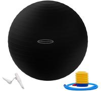Signature Fitness - Pelota de Ejercicio Antideslizante y Antideslizante para Yoga, Fitness, Parto con Bomba rápida, Capacidad de 2 Libras, Color Negro, 18 Pulgadas, S