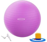 Signature Fitness - Pelota de Ejercicio Antideslizante y antiestallidos para Yoga, Pelota de Fitness con Bomba rápida, Capacidad de 2 Libras, Morado, 34 Pulgadas, XLL