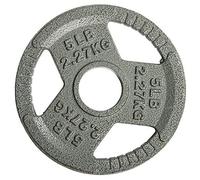 Signature Fitness Placa de hierro fundido para entrenamiento de fuerza y levantamiento de pesas, centro de 2 pulgadas, 5 libras (individual)