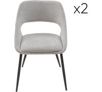 Signature Lote de 2 sillas de tela color topo con base de metal - A52 cm