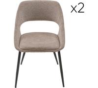 Signature Lote de 2 sillas de tela color topo con base de metal - a52 cm