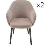 Signature Lote de 2 sillones bridge de tela color topo - p52 cm