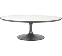 Signature Mesa baja ovalada de mármol blanco