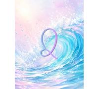 Signature Waves Initial Q Notebook: Personalized Lined Journal with Elegant Monogram Cover for Notes, Journaling, School, and Gifts 8.5” x 11” (The Signature Wave Collection)