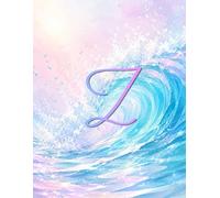 Signature Waves Initial Z Notebook: Personalized Lined Journal with Elegant Monogram Cover for Notes, Journaling, School, and Gifts 8.5” x 11” (The Signature Wave Collection)