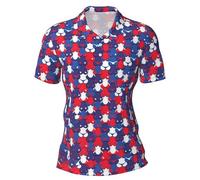 Significado Casual Hombre Polo Cuello de Polo, Botones Camisa de Manga Corta Statement Apoyo Camisa de Tiempo Libre Impresión Allover-Print Rosa Lazo Camisa de Fiesta para Recaudación de Fondos
