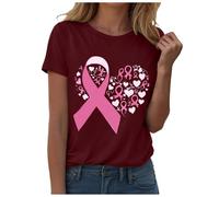 Significado Statement - Camiseta para mujer, cómoda, impresión gráfica, cuello redondo, manga corta, diseño de lazo, camiseta de caridad, verano, para recaudación de fondos, Style-o08 Red, XXL