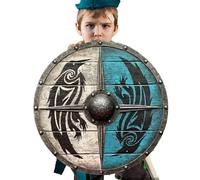 -Signne, Escudo medieval, Signos de Paneles para niños-medieval Eisvor Valhalla Shied Toy Eviv Valhalla Medieval 15 Pulgadas Signo de Madera de la Mano Listo para Juego de Juego