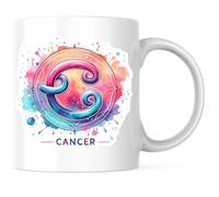 Signo Astrológico Del Zodiaco Cáncer - Acuarela Celestial Taza De Café Porcelana Taza Cerámica Tazas Para Amigo Cacao Leche 330Ml