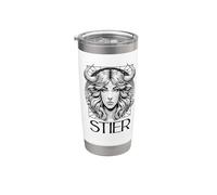 Signo Astrológico Tauro Cumpleaños Abril Mayo Ascendente Vaso térmico de acero inoxidable de doble pared