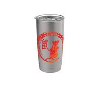 Signo chino del zodíaco rata Vaso térmico de acero inoxidable de doble pared