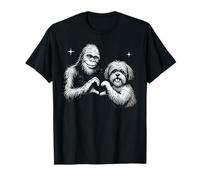 Signo con Forma de corazón con Forma de corazón de Shih Tzu Bigfoot, Amante de los Perros Camiseta
