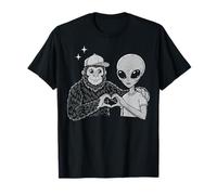 Signo de Amor Entre Bigfoot y Alien Sasquatch, Bigfoot Alien Heart Camiseta