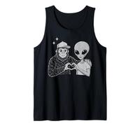 Signo de Amor Entre Bigfoot y Alien Sasquatch, Bigfoot Alien Heart Camiseta sin Mangas