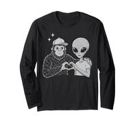 Signo de Amor Entre Bigfoot y Alien Sasquatch, Bigfoot Alien Heart Manga Larga