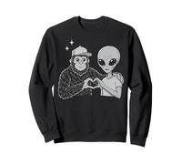 Signo de Amor Entre Bigfoot y Alien Sasquatch, Bigfoot Alien Heart Sudadera
